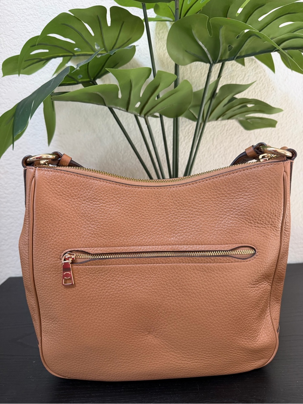 Coach Pebbled Leather Hobo Bag in Cognac Brown - Picture 2 of 4